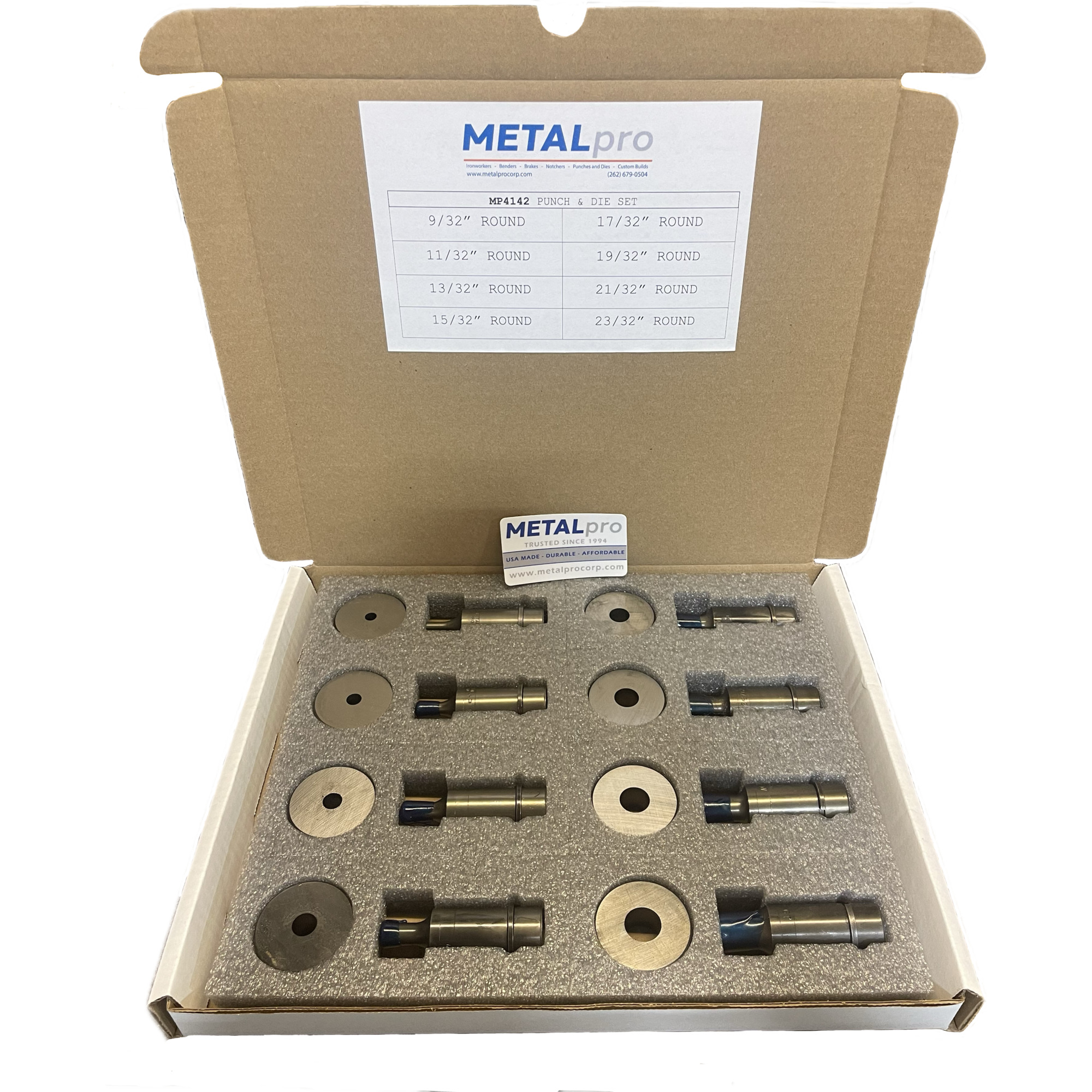 METALpro 8-Pc. Round Punch & Die Set, Model# MP4142